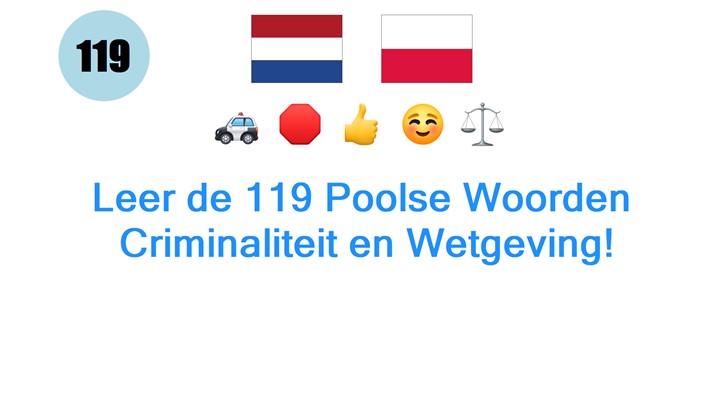 Leer de 119 Poolse Woorden: Criminaliteit en Wetgeving!